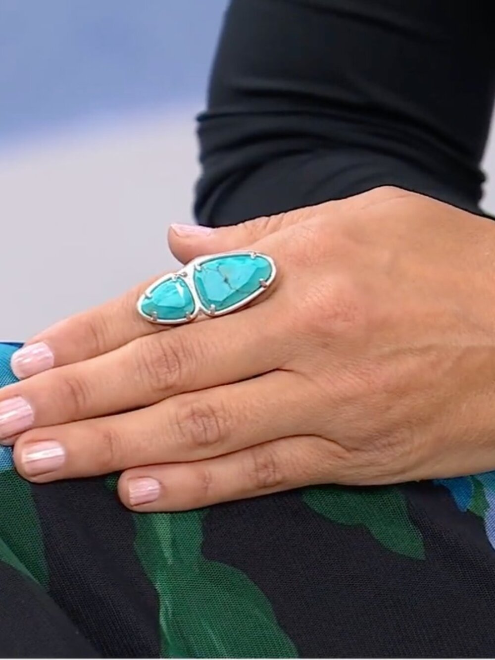 Kendra Scott Margot TURQUOISE Colored Magnesite Cocktail Ring 7 NWT